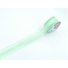 1.5 Inch Mint Organza and Satin Striped Wired Ribbon, 10 Yards (Lot of 1 Spool) SALE ITEM